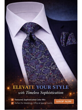 John Weitz Purple Black Patterned Men's Tie